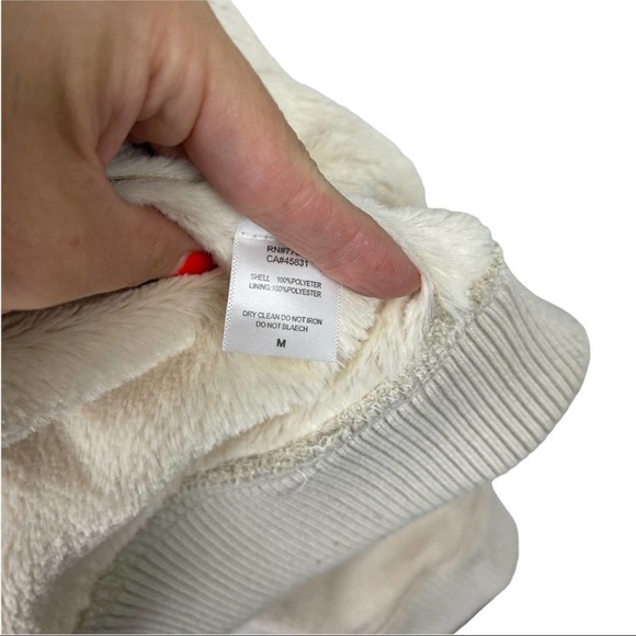 Chaser Faux Fur Lined Faux Suede Cropped Full Zip Jacket in Beige Size Medium - Picture 12 of 15